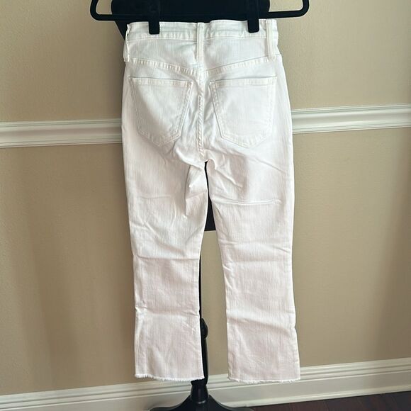J Crew Flare Crop Jean in White Denim Signature Stretch Women's 24 - Picture 3 of 5
